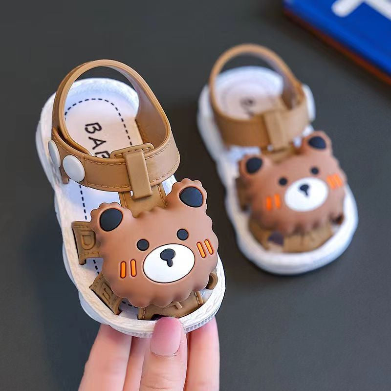 Infant Water Sandals Boys Girls PVC Cartoon Water Shoes Toddler Low Top Buckle Closure