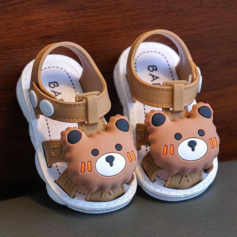 Infant Water Sandals Boys Girls PVC Cartoon Water Shoes Toddler Low Top Buckle Closure