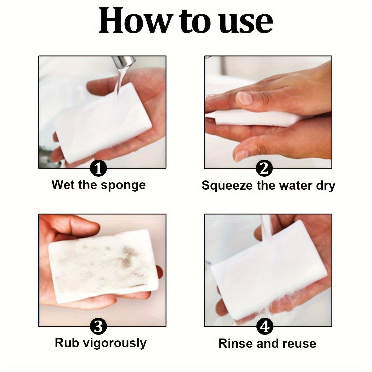 Set of 10 Multi-Purpose Nano Cleaning Sponges for Glass, Metal, Counters