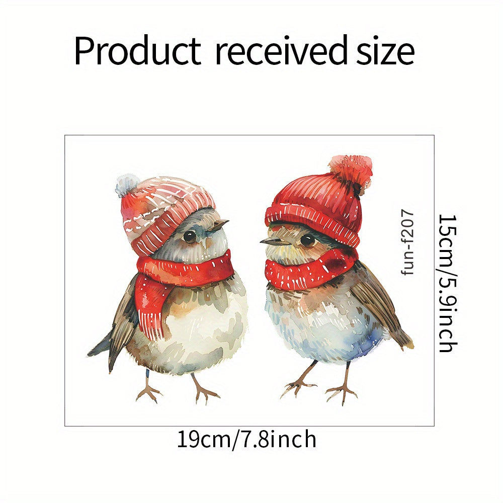 Christmas Bird Window Stickers Festive Decor for Home Bathroom Bedroom Balcony