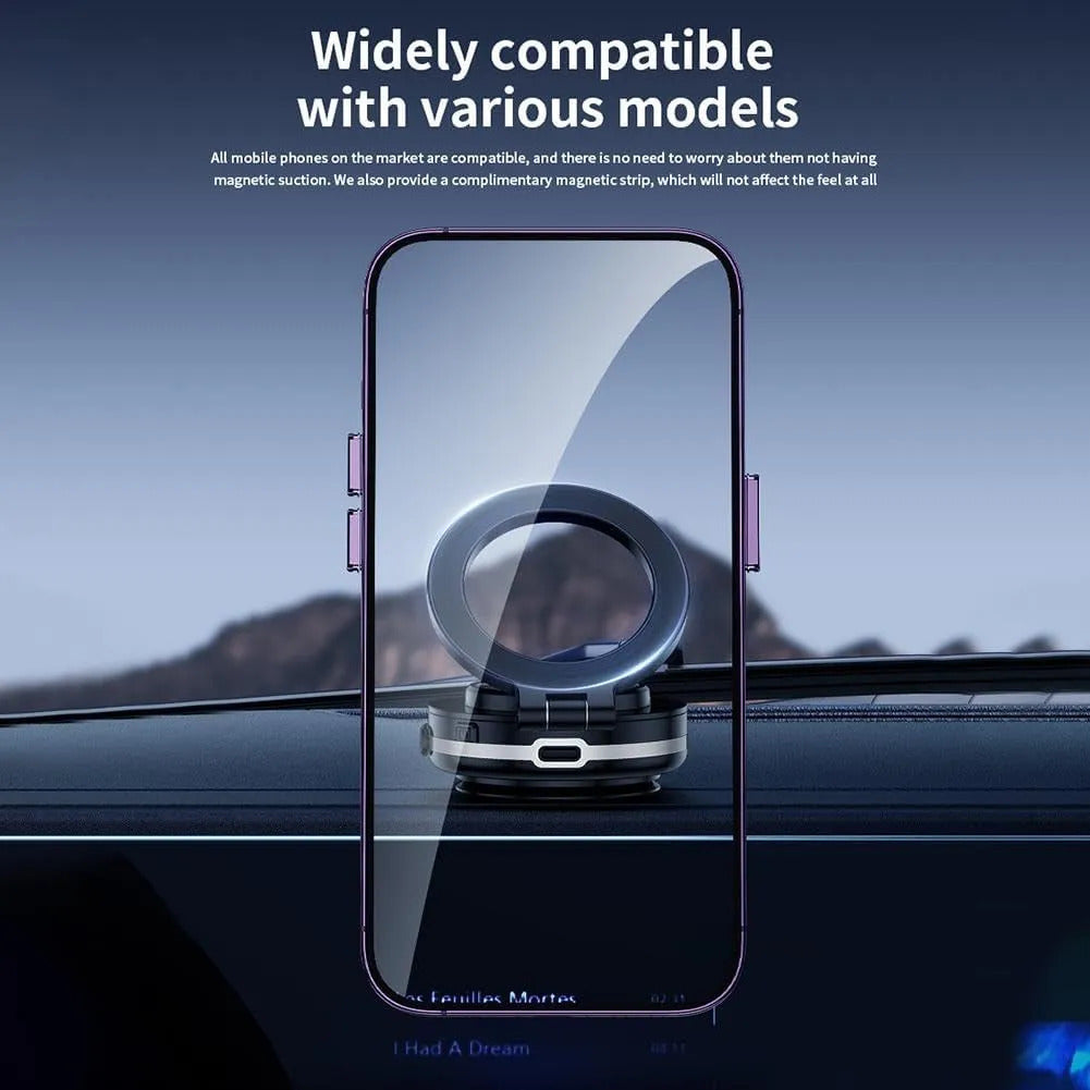 Magnetic Car Phone Holder Wireless 360° Rotation Strong Suction Universal