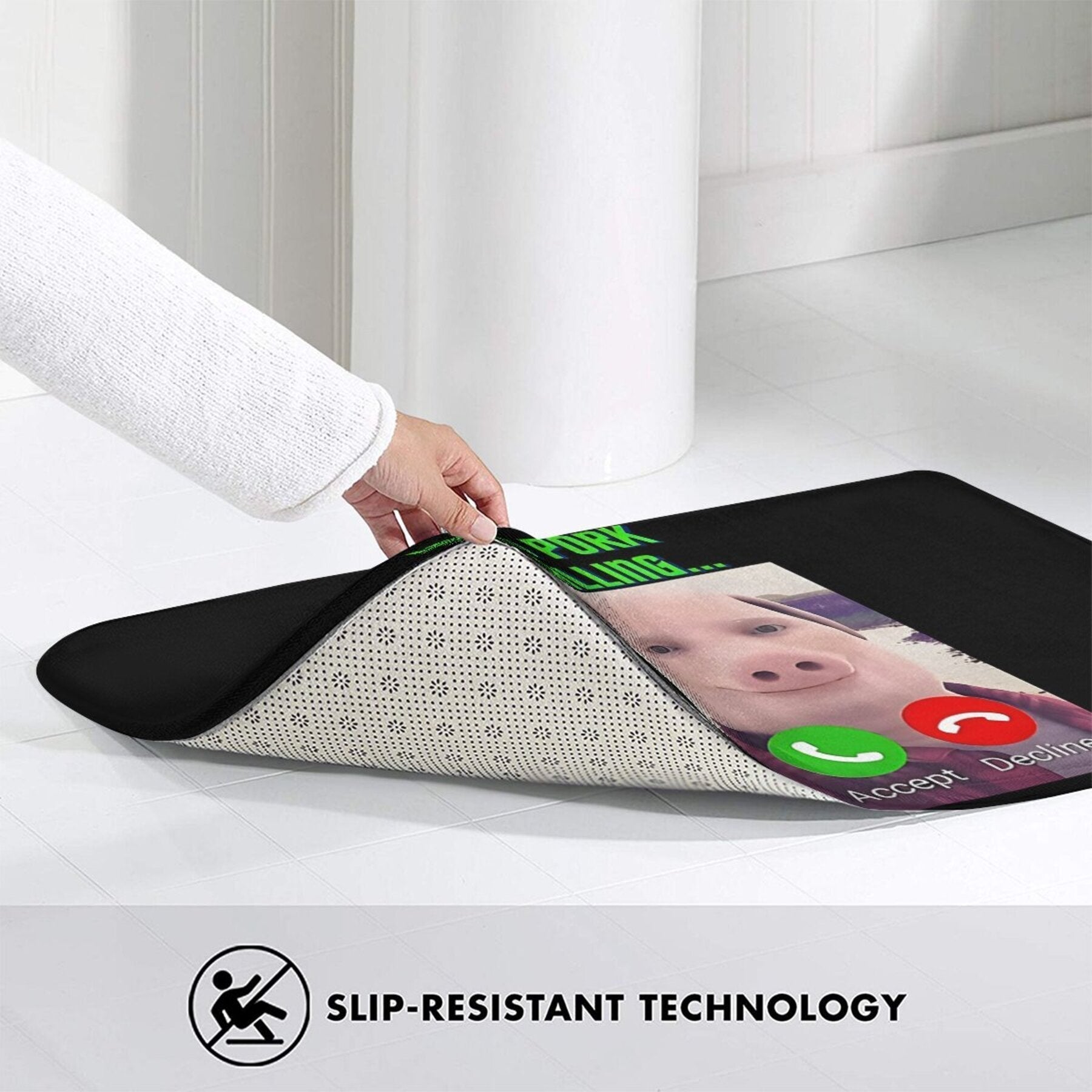 Коврик для ванной «Веселый звонок» от Джона Порка — нескользящий, легко чистящийся полиэстеровый коврик для забавного домашнего декора, идеальный рождественский подарок, коврики для ванной с юмором