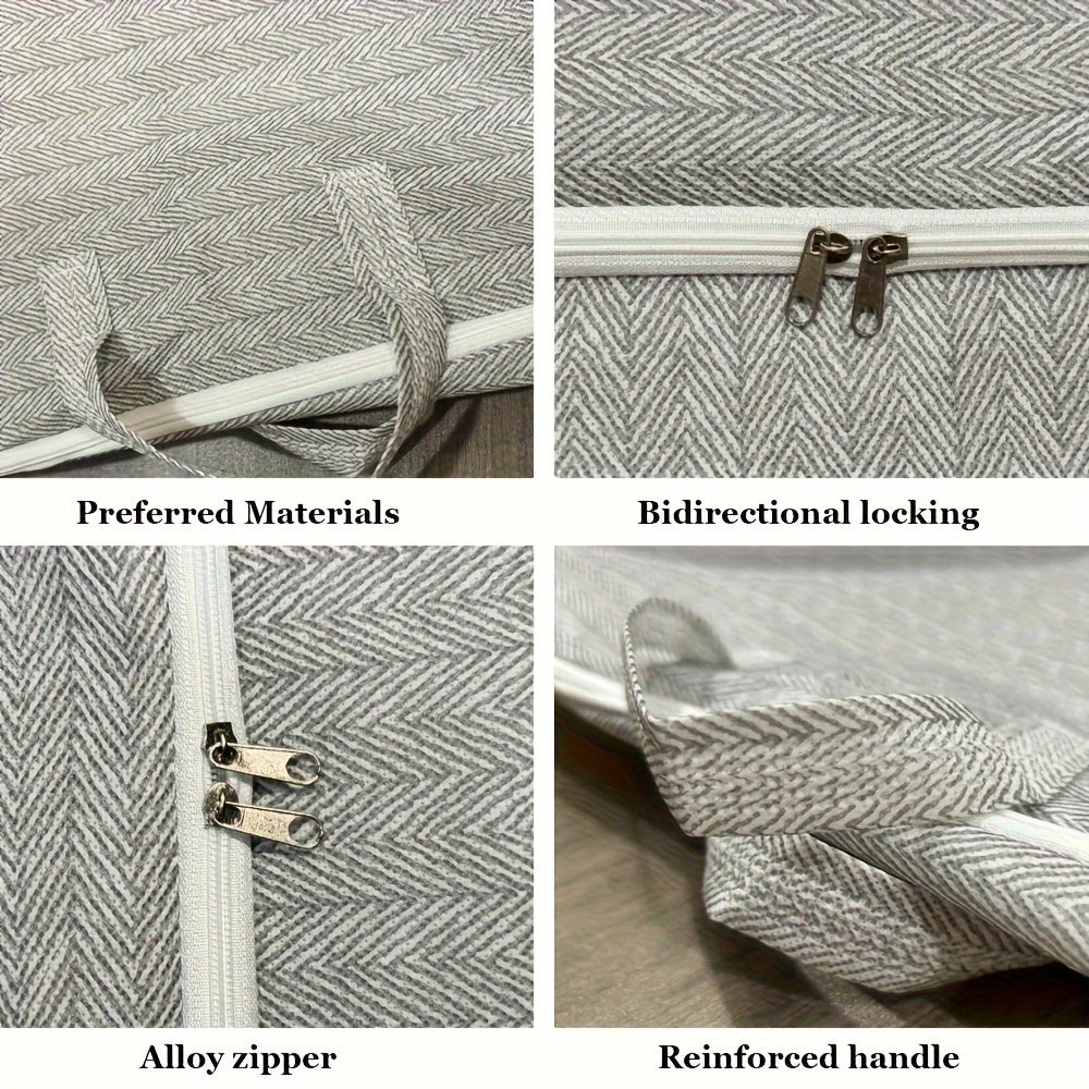 Large Waterproof Storage Box with Lid Non-Woven Fabric Foldable for Clothes and Blankets