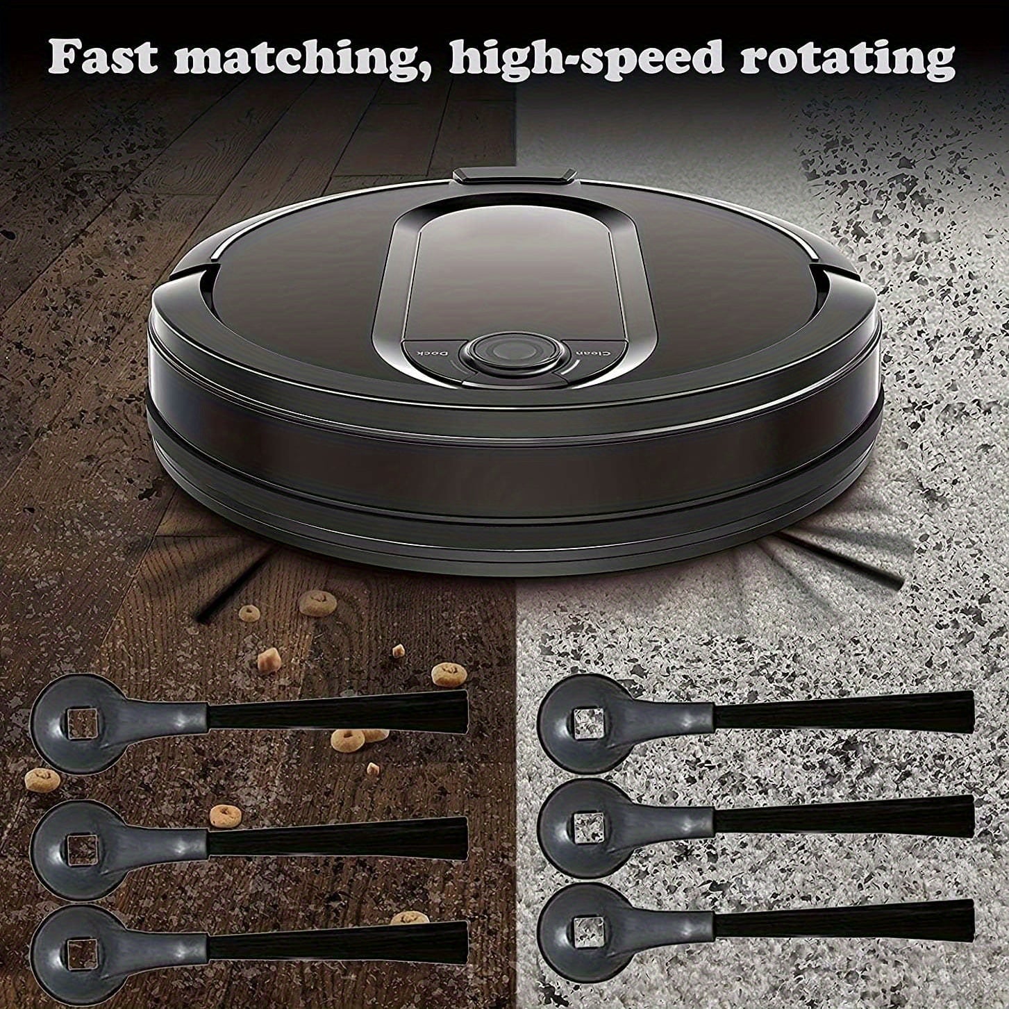 6pcs Replacement Side Brushes for Robot Vacuum Cleaners Durable Plastic Accessories