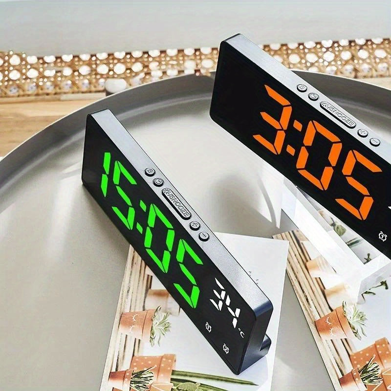 Large Screen USB Powered Digital Alarm Clock with Multiple Alarms and Date Display