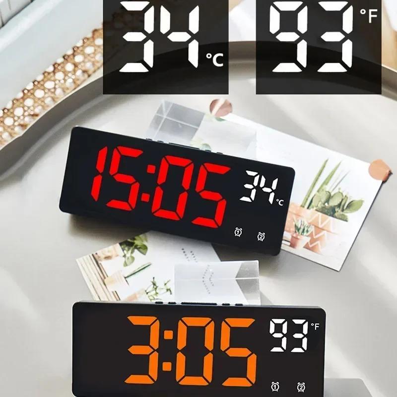 Large Screen USB Powered Digital Alarm Clock with Multiple Alarms and Date Display