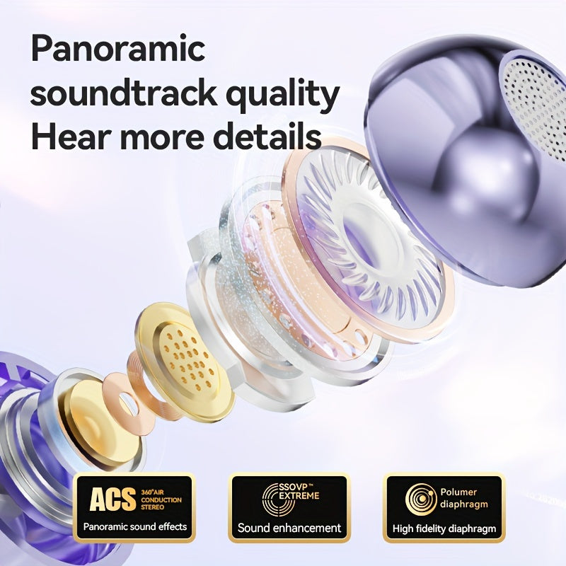 Беспроводные наушники Hi-Res с LED-дисплеем, HIFI-звуком, длительным временем работы от батареи, совместимостью с беспроводными устройствами и сенсорным управлением. Идеально подходят для игр, тренировок, звонков и многого другого.