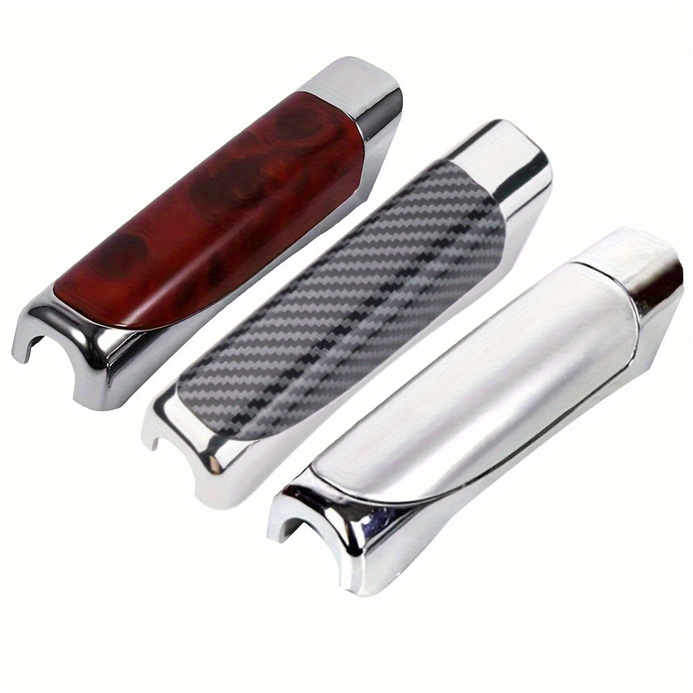 Universal Car Handbrake Cover Grip ABS Plastic Wood Carbon Fiber Decorative Sleeve