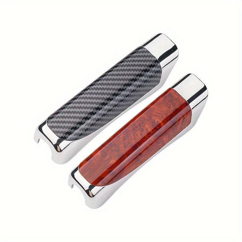 Universal Car Handbrake Cover Grip ABS Plastic Wood Carbon Fiber Decorative Sleeve