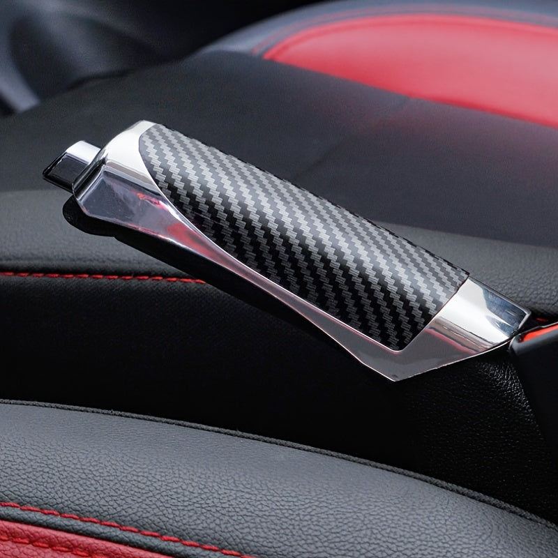 Universal Car Handbrake Cover Grip ABS Plastic Wood Carbon Fiber Decorative Sleeve