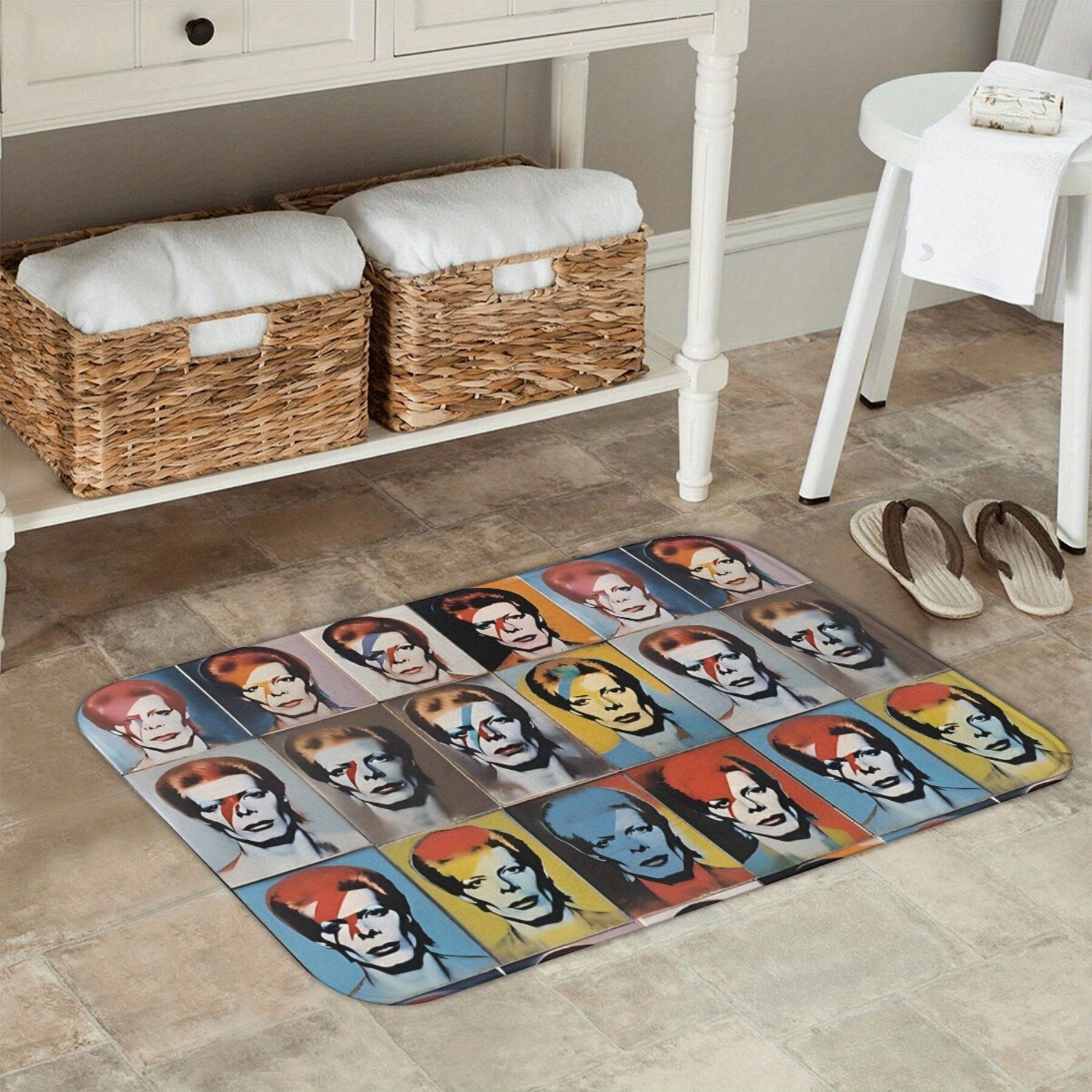 Christmas Polyester Rug Machine Washable Bathroom Kitchen Entrance Decor