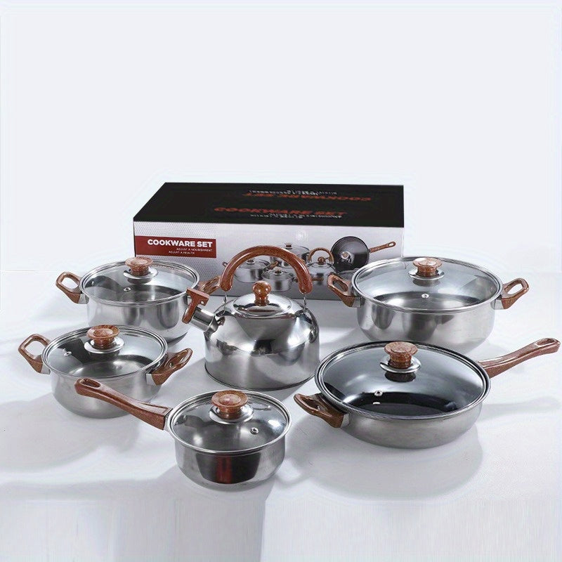 Stainless Steel Cookware Set for Home Kitchen and Dinner Parties