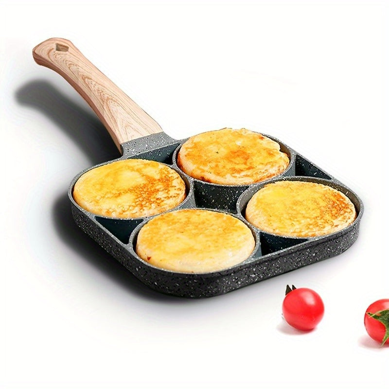 Non-Stick Multi-Purpose Frying Pan with Wooden Handle for Eggs Pancakes and Steak