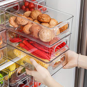 6-Piece Clear Plastic Fridge Organizer Set for Food Storage in Refrigerator Freezer and Pantry