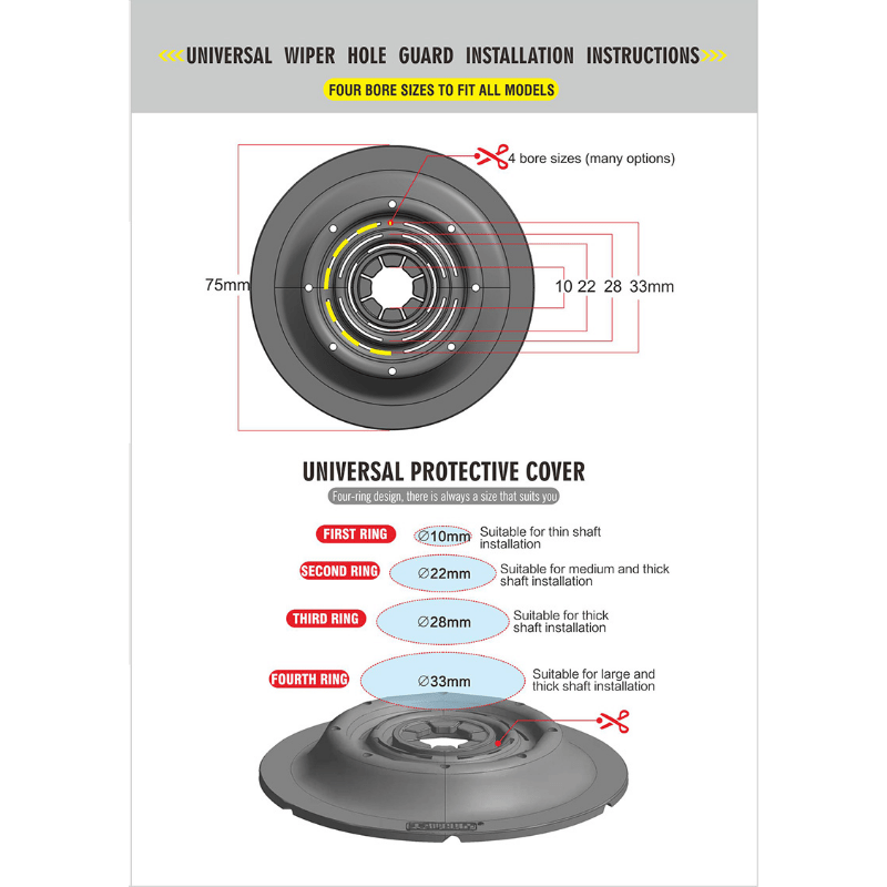 Universal Car Wiper Blade Hole Guard Cover Kit ABS Anti-Dust Rain Snow Protector