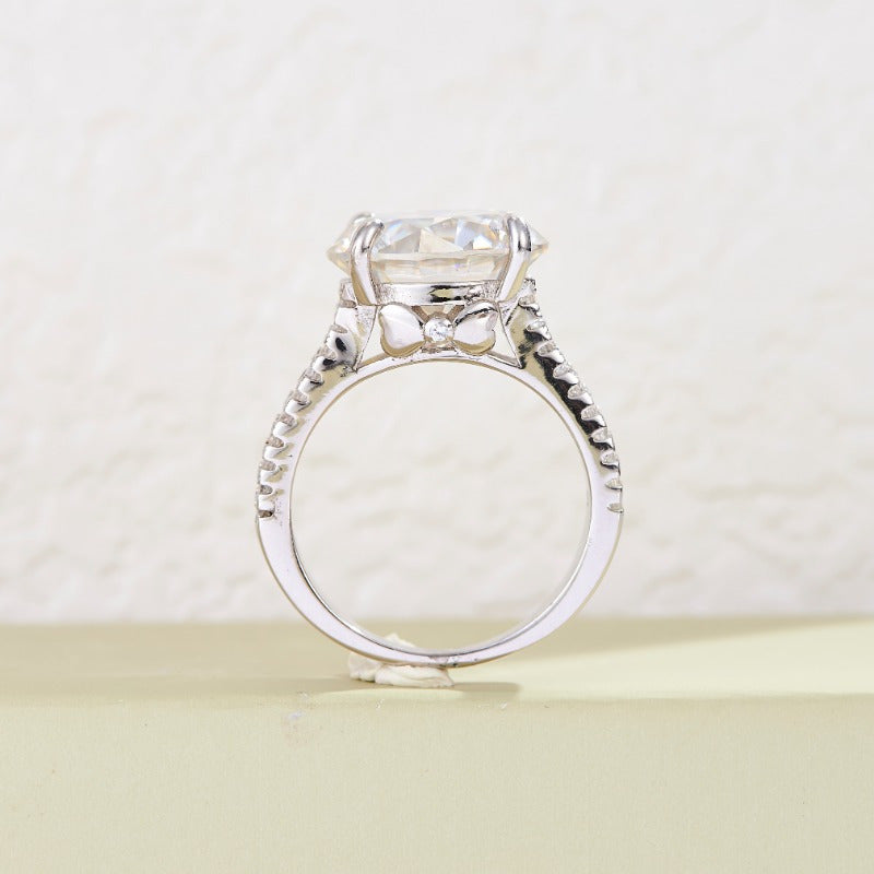 10 Carat Moissanite Engagement Ring Sterling Silver Wedding Jewelry for Women