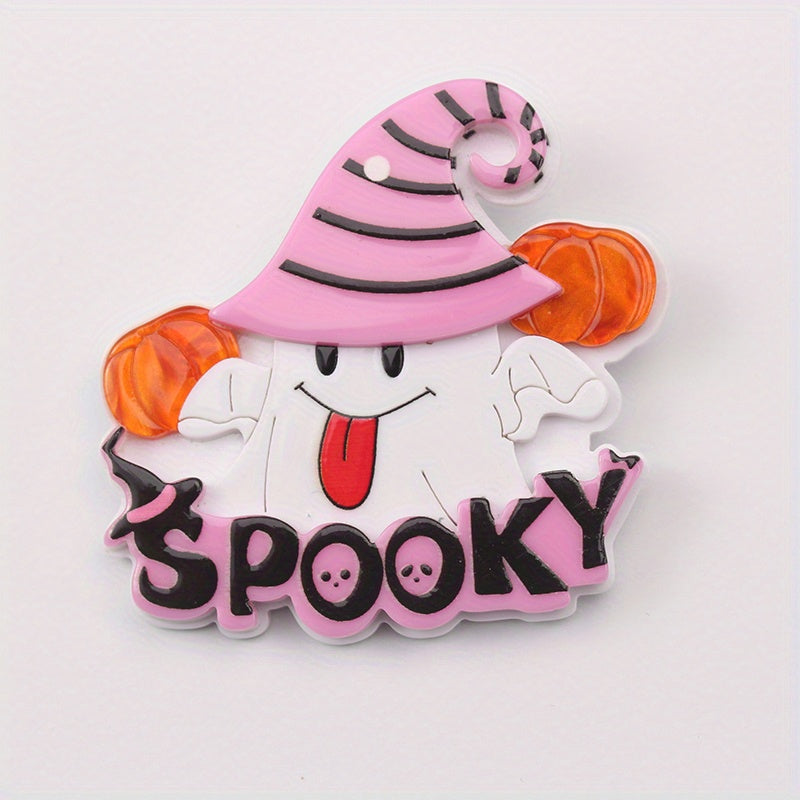 Halloween Spooky Brooch Pin Acrylic Men’s Accessory Gift Idea