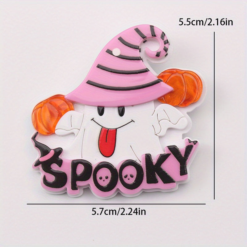 Halloween Spooky Brooch Pin Acrylic Men’s Accessory Gift Idea