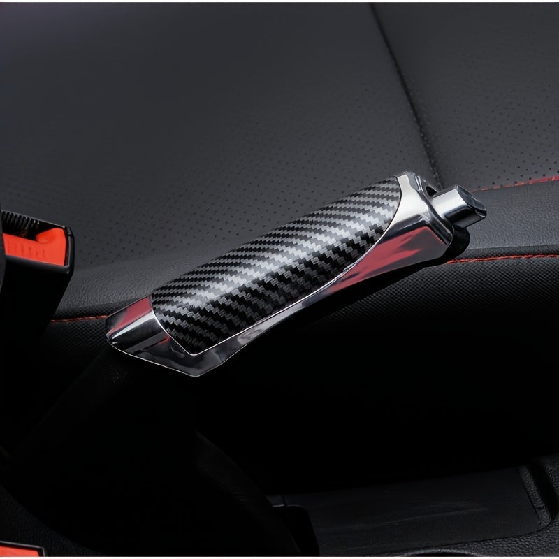 Car Handbrake Cover ABS Grip Wood Carbon Fiber Chrome End SUV Interior Accessory