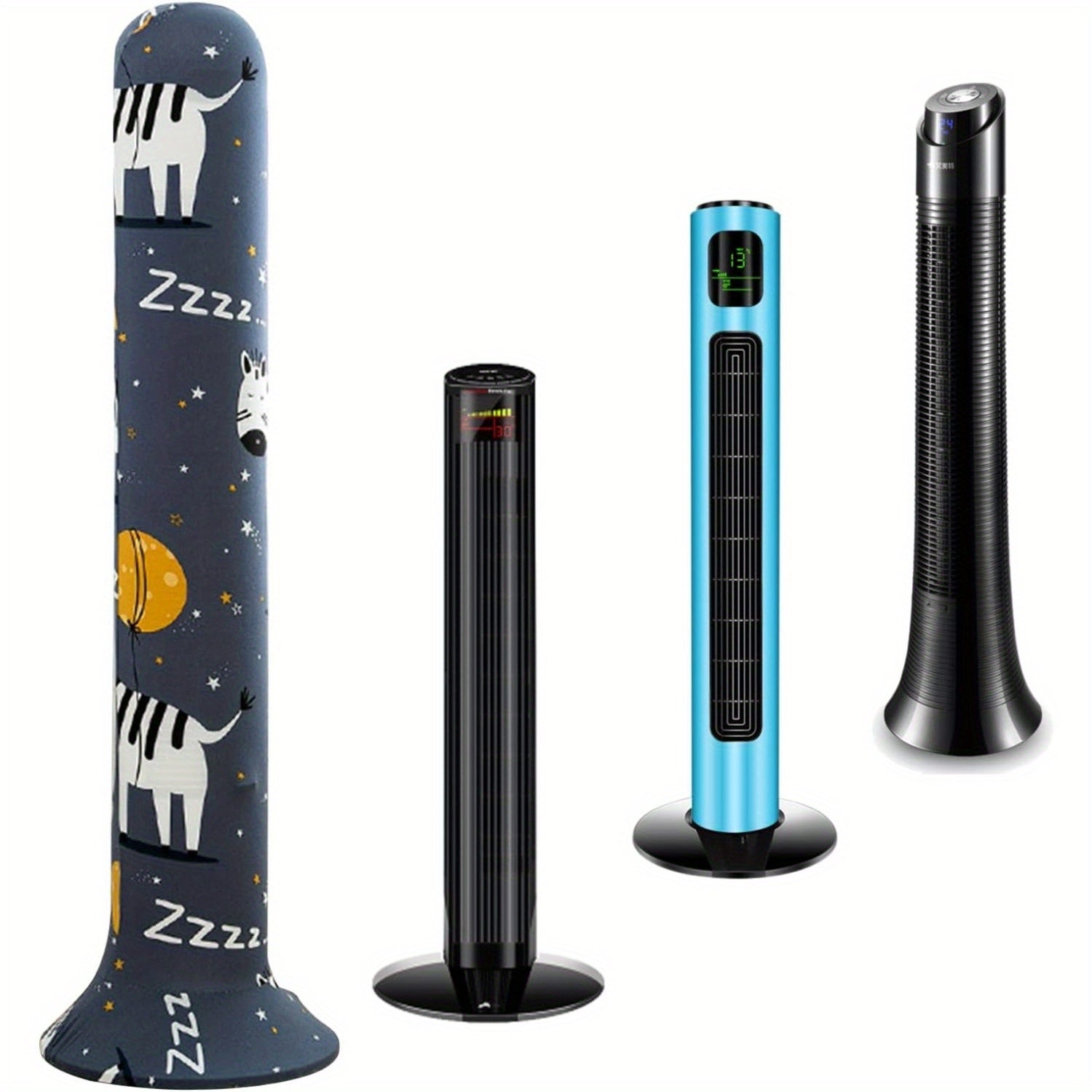 Zebra Pattern Fabric Dust Cover for Tower Fan Oscillating Floor Fan Protector