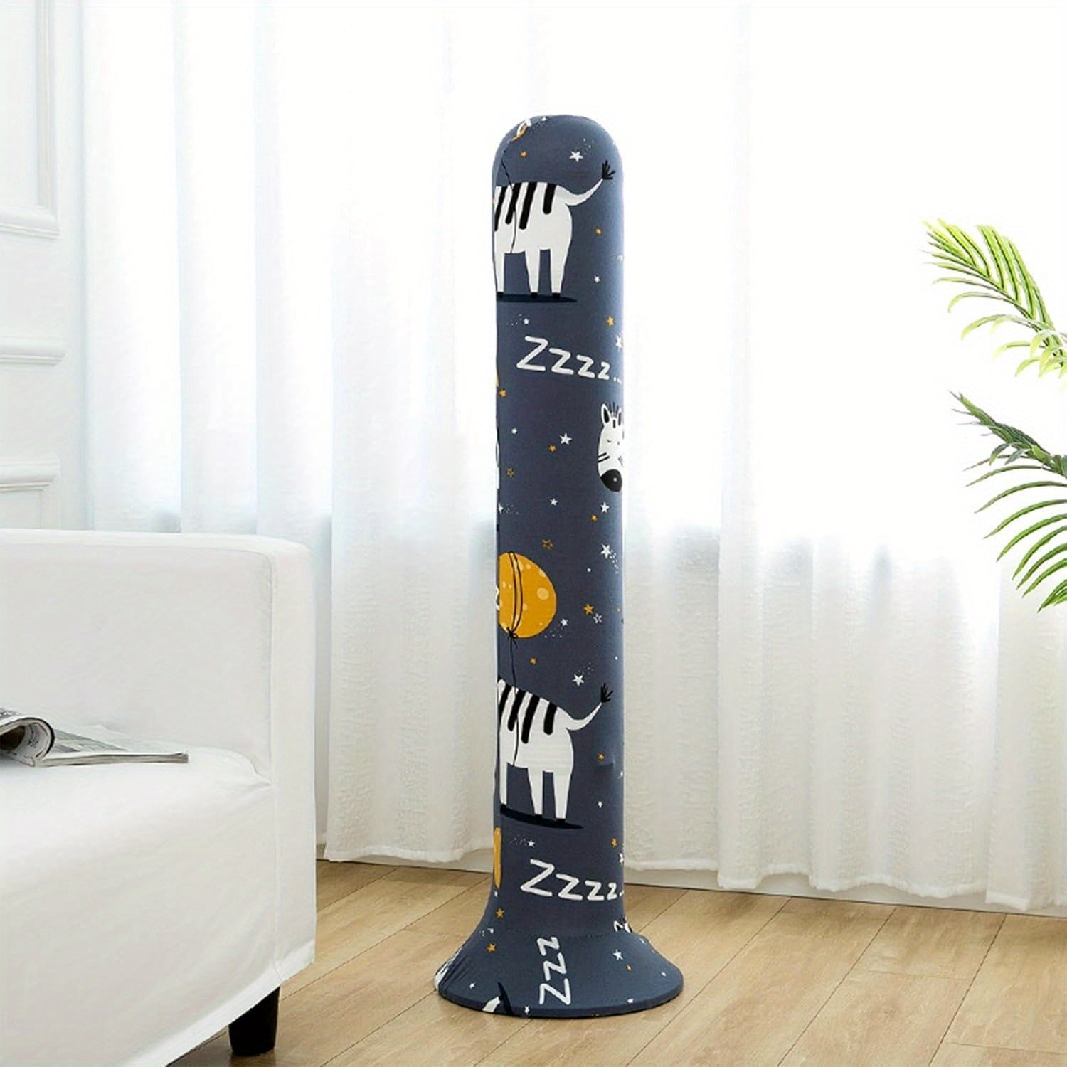 Zebra Pattern Fabric Dust Cover for Tower Fan Oscillating Floor Fan Protector
