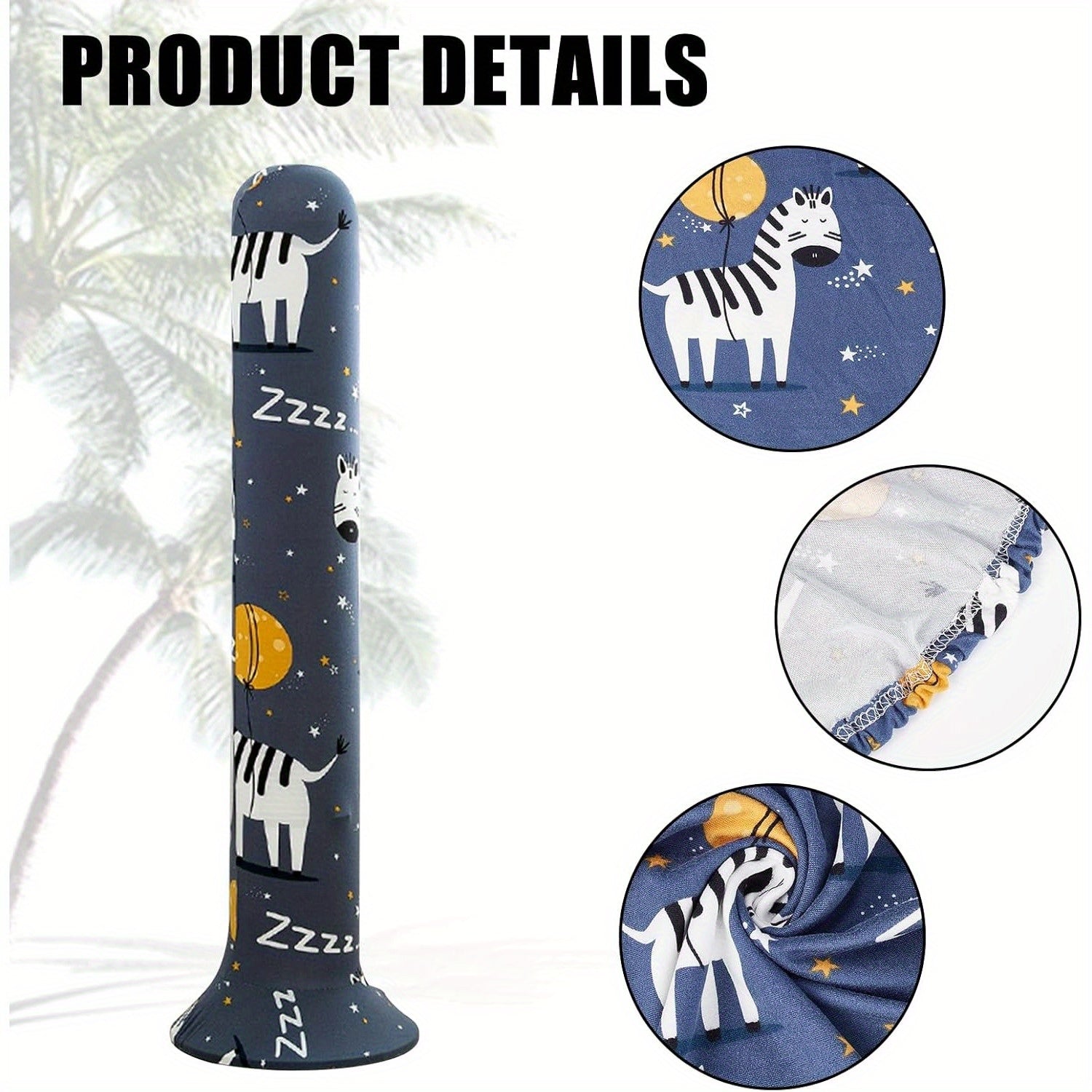 Zebra Pattern Fabric Dust Cover for Tower Fan Oscillating Floor Fan Protector