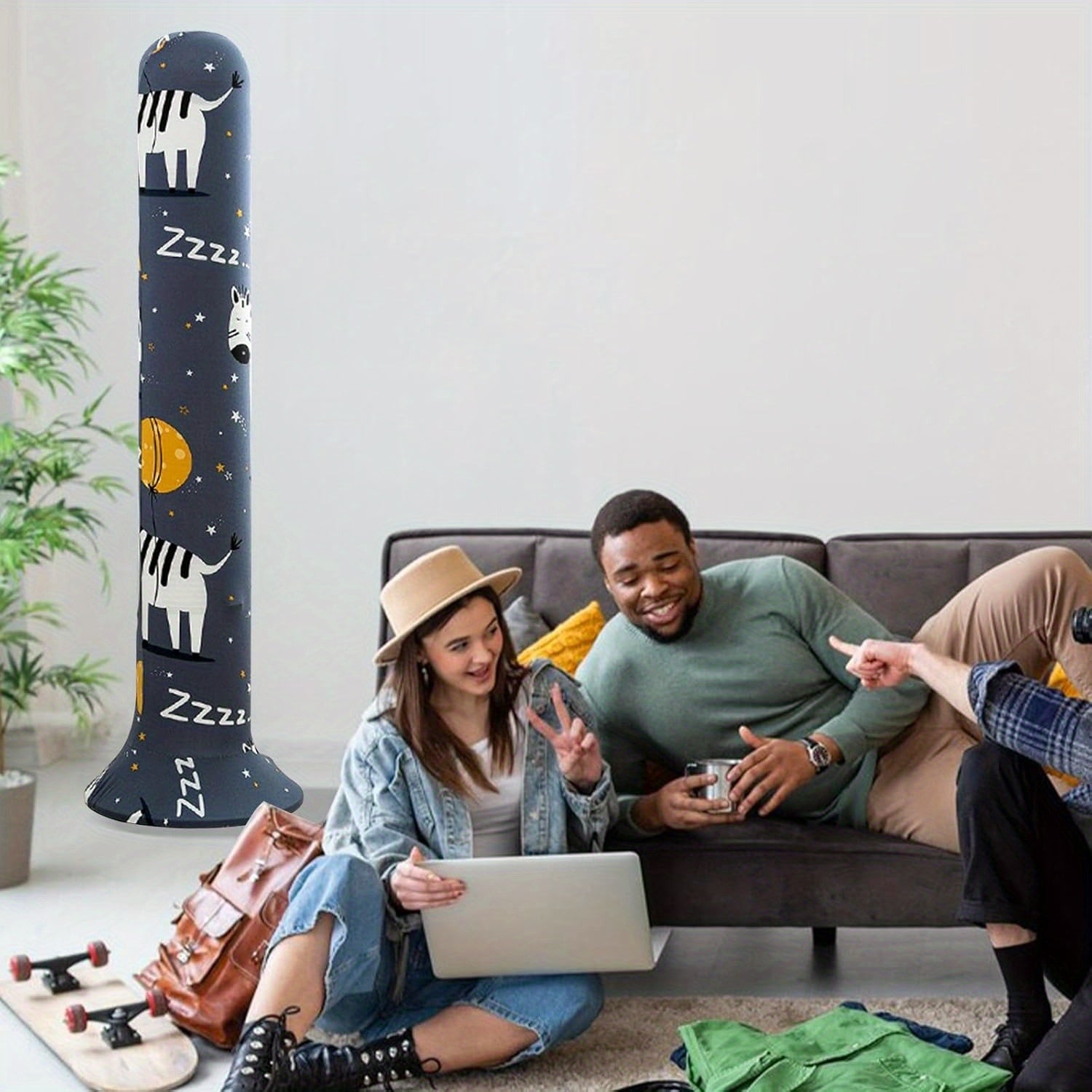 Zebra Pattern Fabric Dust Cover for Tower Fan Oscillating Floor Fan Protector