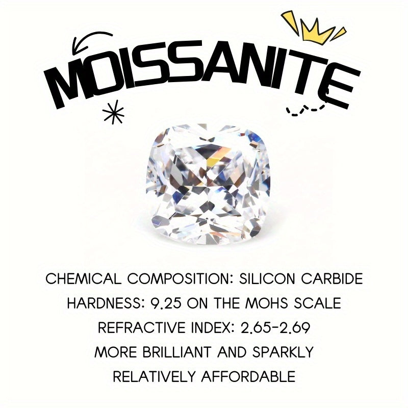 10 Karat Moissanite uzuk, sterling kumush to'y taqinchoqlari, maxsus tadbirlar uchun