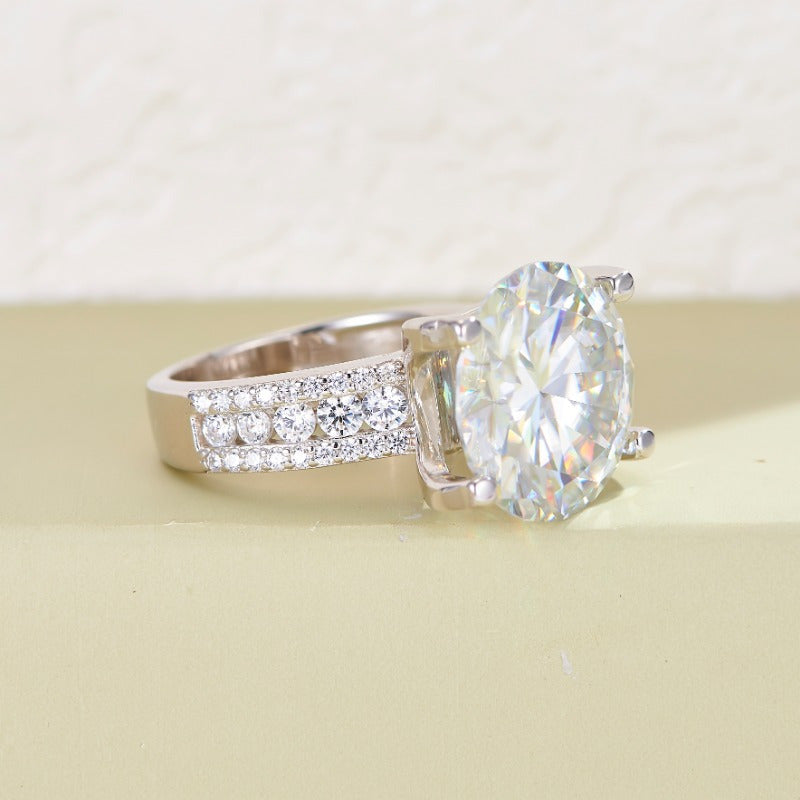 10 Karat Moissanite uzuk, sterling kumush to'y taqinchoqlari, maxsus tadbirlar uchun