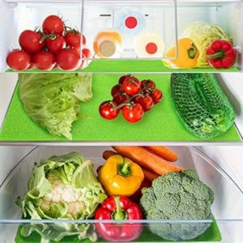 Set of 5 Reusable Fruit and Vegetable Freshness Mats for Refrigerator Drawers