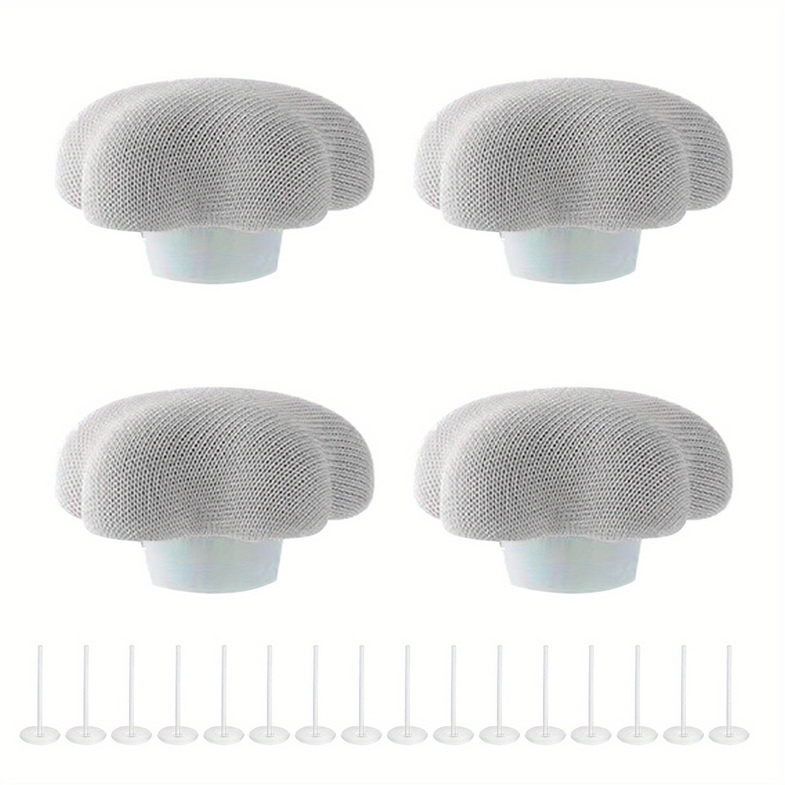 Set of 4 Non-Slip Quilt Cover Clips with 16 Plastic Pins Grey Curtain Clips