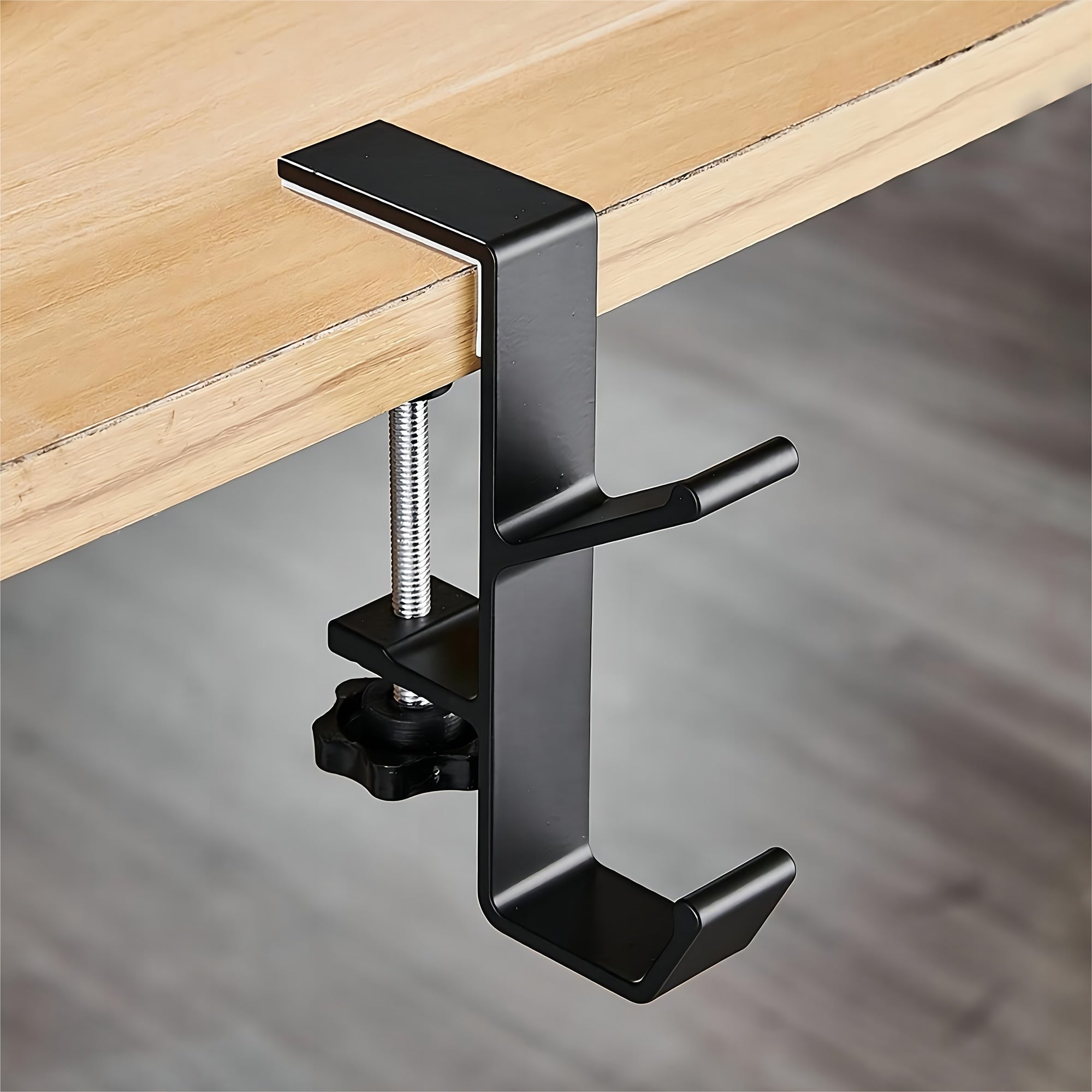 Adjustable Aluminum Under-Desk Hook for Bags, Sturdy and Easy to Install