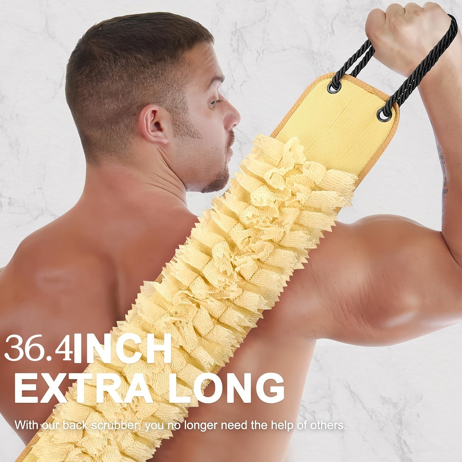 Hypoallergenic Polyester Bath Back Scrubber with Non-Slip Handle for Men and Women