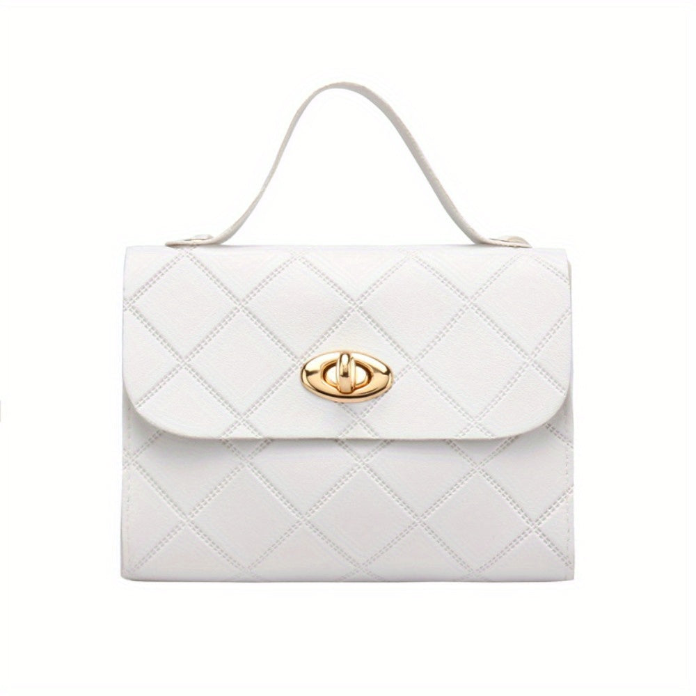 Стильная мини-сумка через плечо для женщин, однотонного цвета, с полиэстеровой подкладкой, надежным застежкой-ремешком, также доступна в красном/черном цвете.