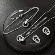 Stainless Steel Roman Numeral Jewelry Set Necklace Bracelet Earrings for Women Men