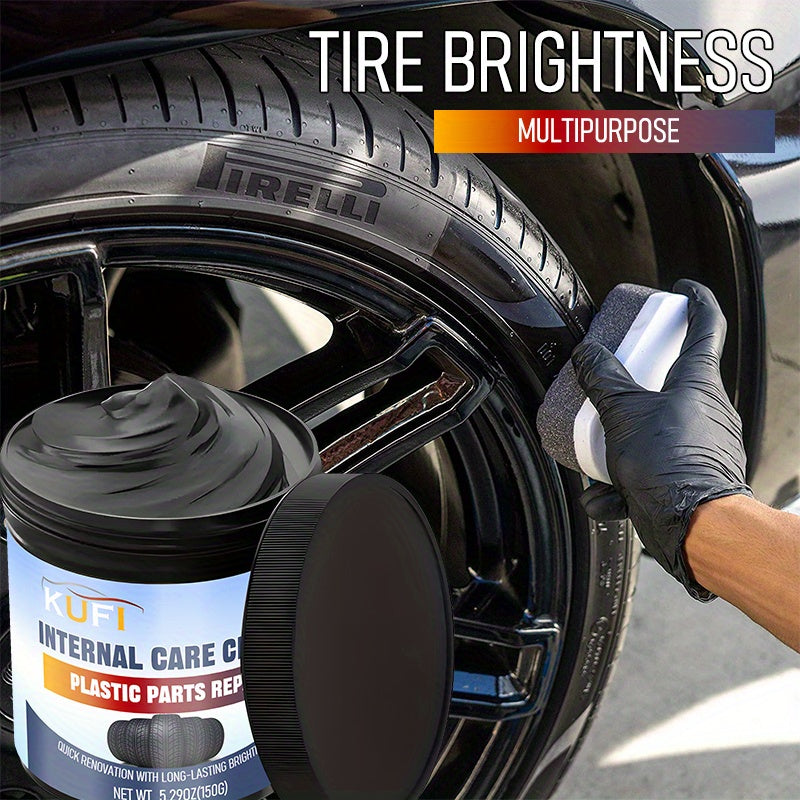 Cera de renovación para el interior del coche, reparación de piezas de plástico, protector de neumáticos, restaurador de molduras para autocaravanas, 5.29oz