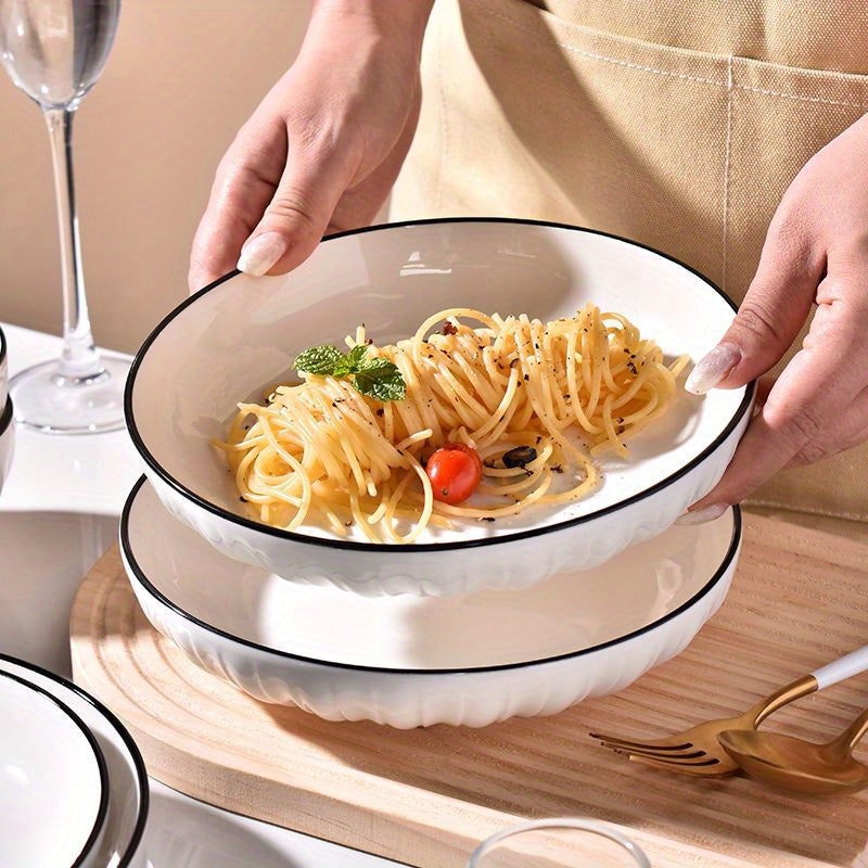 4-Piece Ceramic Serving Bowls Set for Salad Dessert Kitchen Home Restaurant