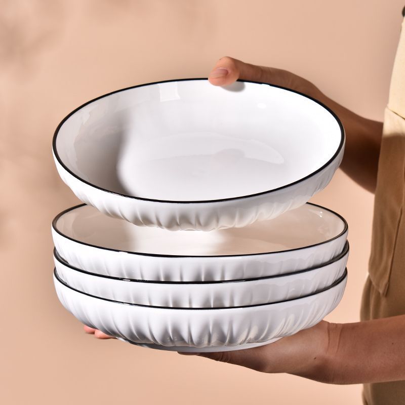 4-Piece Ceramic Serving Bowls Set for Salad Dessert Kitchen Home Restaurant