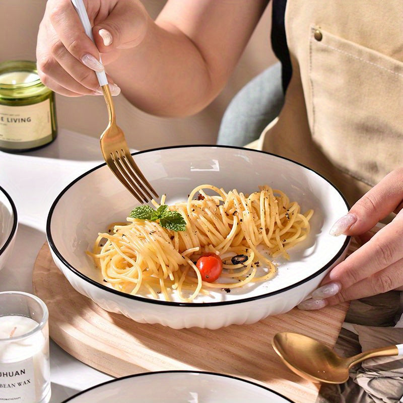 4-Piece Ceramic Serving Bowls Set for Salad Dessert Kitchen Home Restaurant