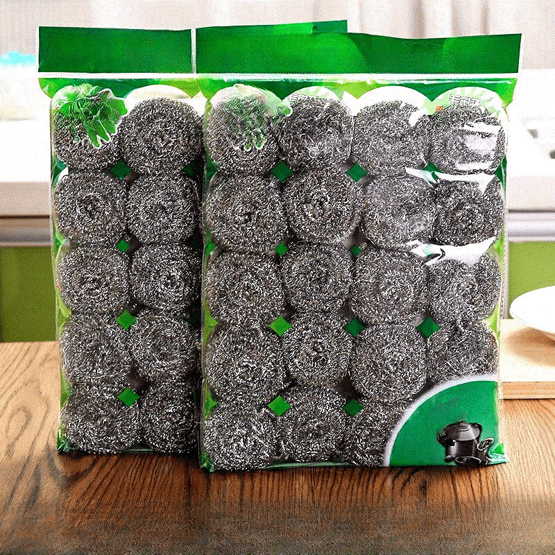 20 ta zanglamaydigan po'latdan yasalgan tozalash gubkasi to'plami oshxona, hammom va sathni tozalash uchun