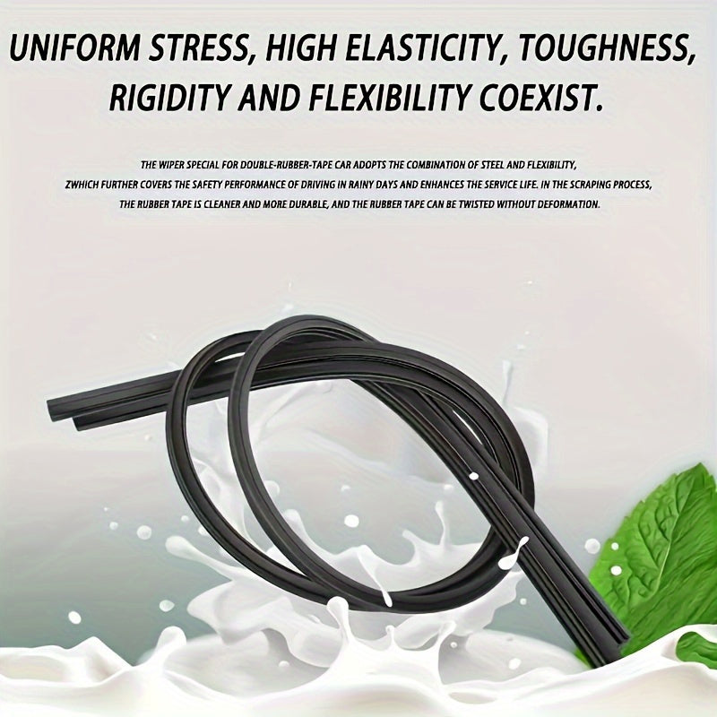 Universal U-Shaped Multi-Functional Wiper Blade Durable Dual Rubber Fit All Cars