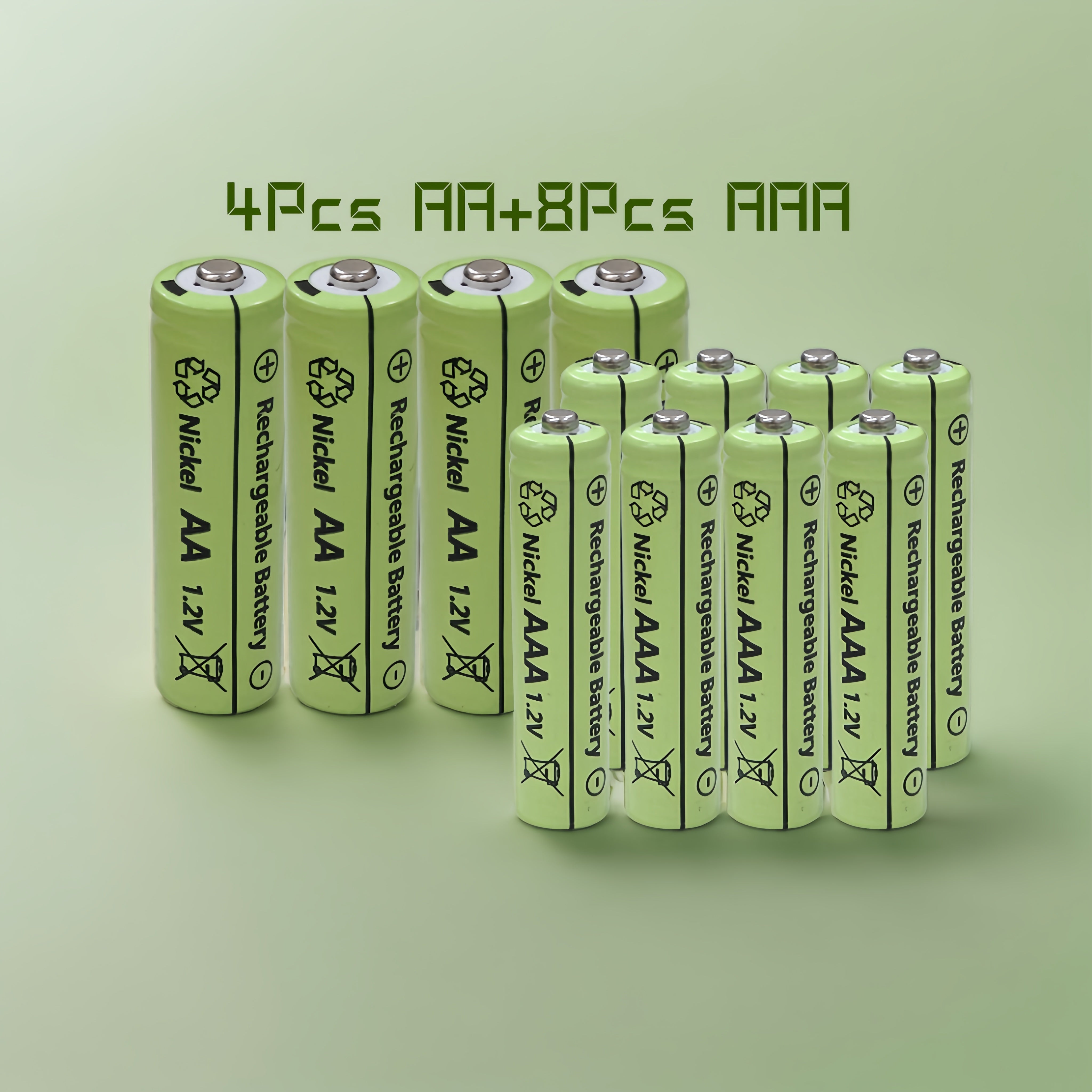 Rechargeable AA AAA Batteries 1.2V High Capacity Long-Lasting Power