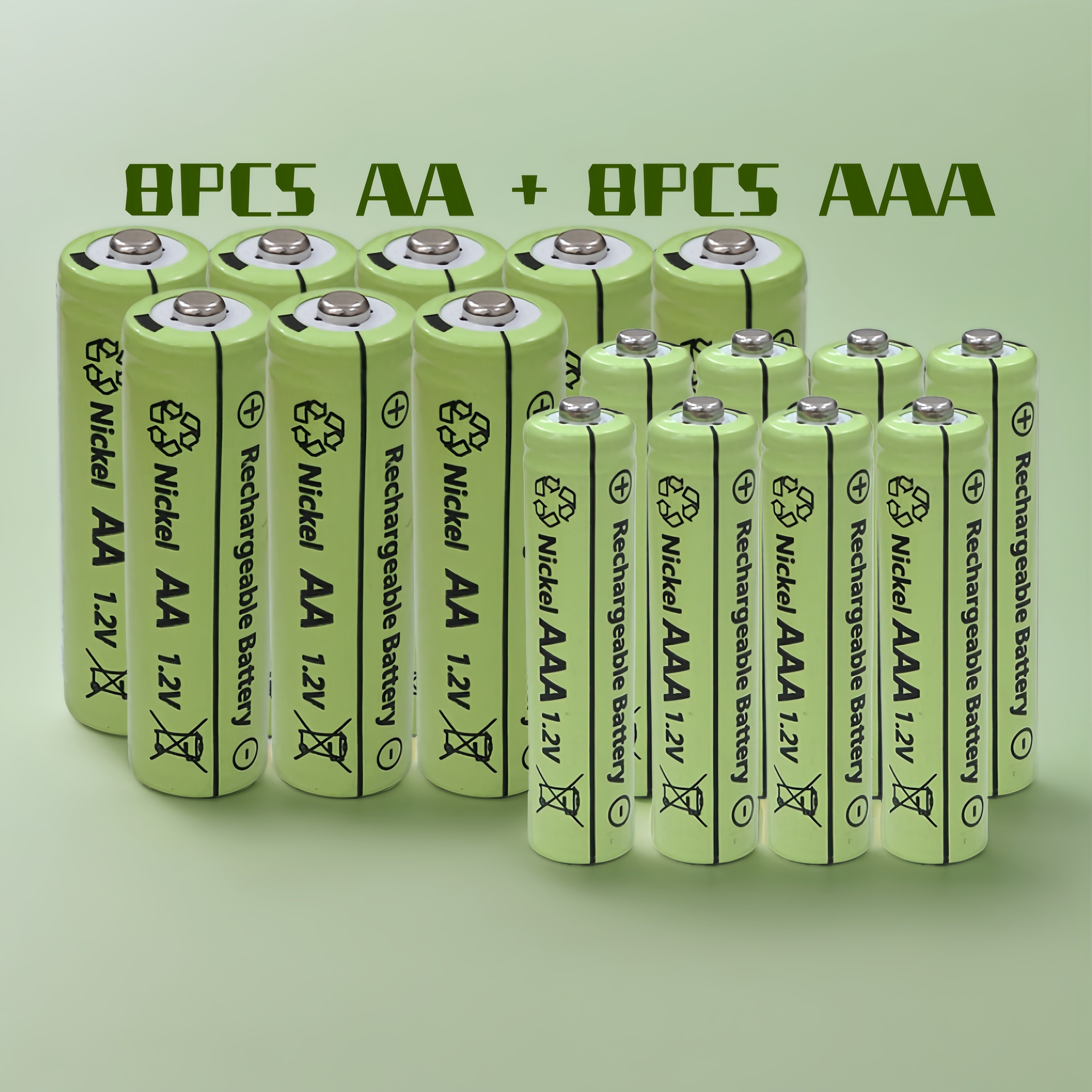 Rechargeable AA AAA Batteries 1.2V High Capacity Long-Lasting Power