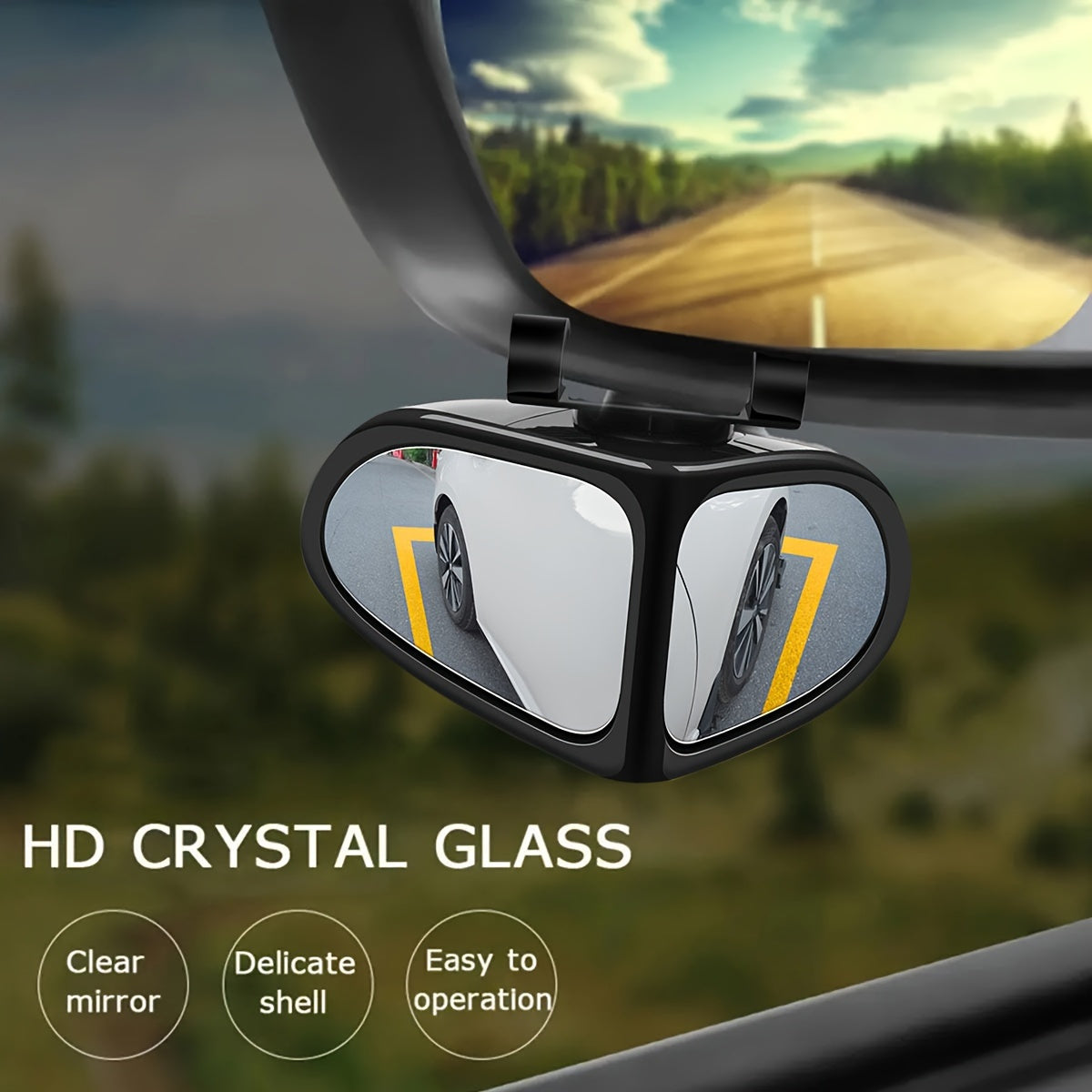 High Definition Blind Spot Mirror with 360° Adjustability Wide-Angle View for Trucks SUVs Cars