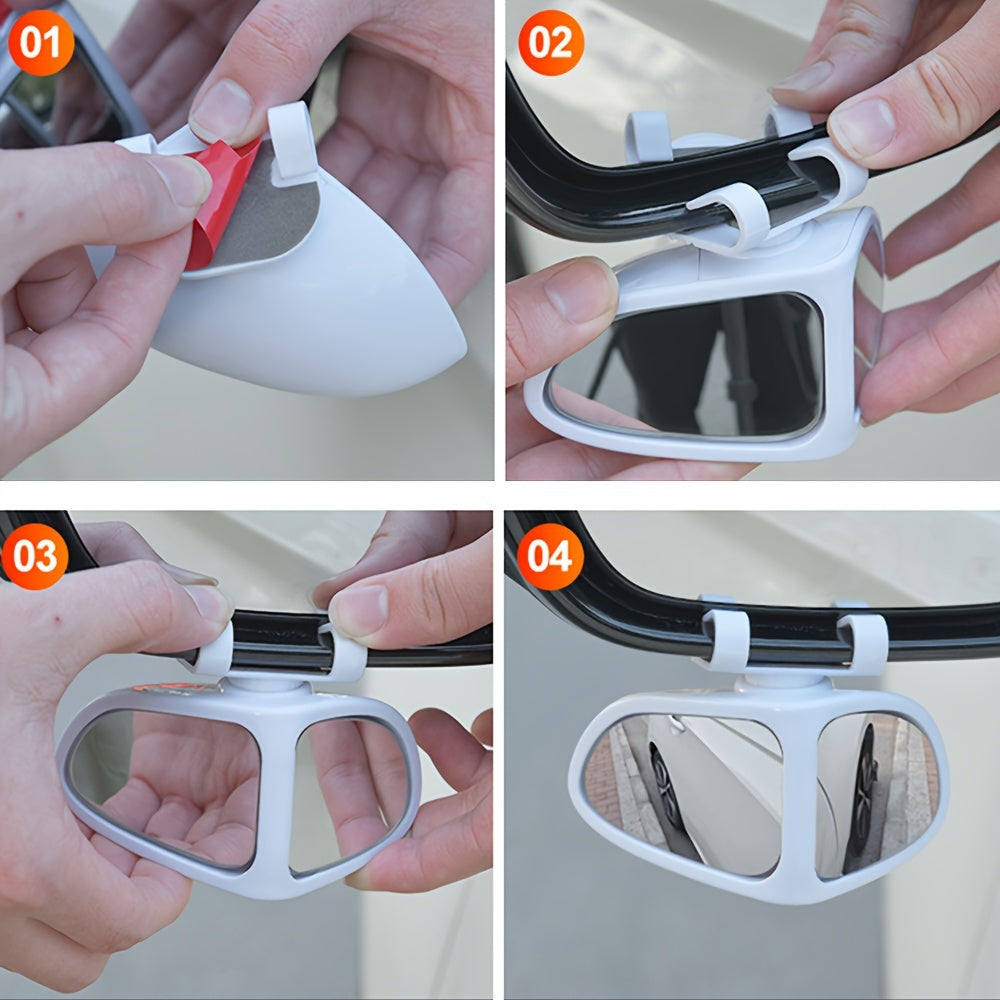 High Definition Blind Spot Mirror with 360° Adjustability Wide-Angle View for Trucks SUVs Cars