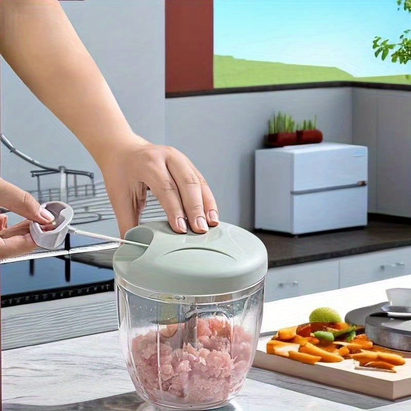 Picadora de alimentos manual multifuncional con cortador de verduras, machacador de ajo, machacador de carne