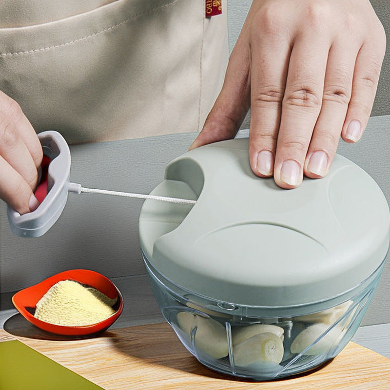 Picadora de alimentos manual multifuncional con cortador de verduras, machacador de ajo, machacador de carne
