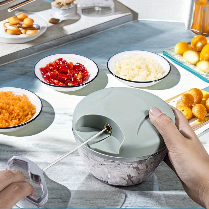 Picadora de alimentos manual multifuncional con cortador de verduras, machacador de ajo, machacador de carne