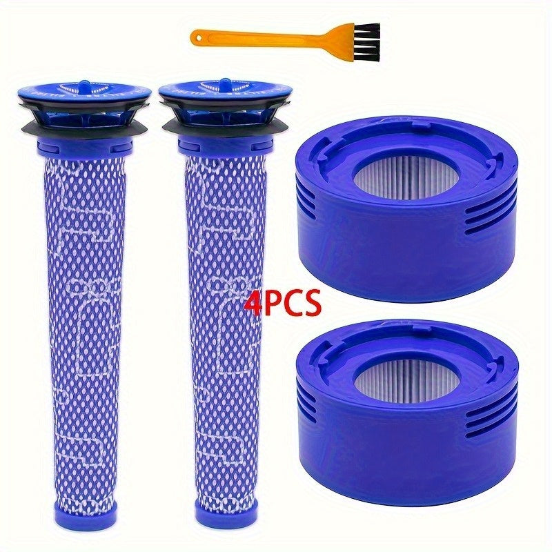 Dyson V7/V8 simsiz changyutgich uchun aksessuar to'plami yuviladigan filtr, almashtirish qismlari va bonus sariq cho'tkadan iborat.