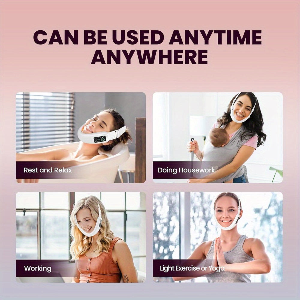 Портативный массажер для лица и шеи для женщин с перезаряжаемой литий-полимерной батареей USB и регулируемой интенсивностью